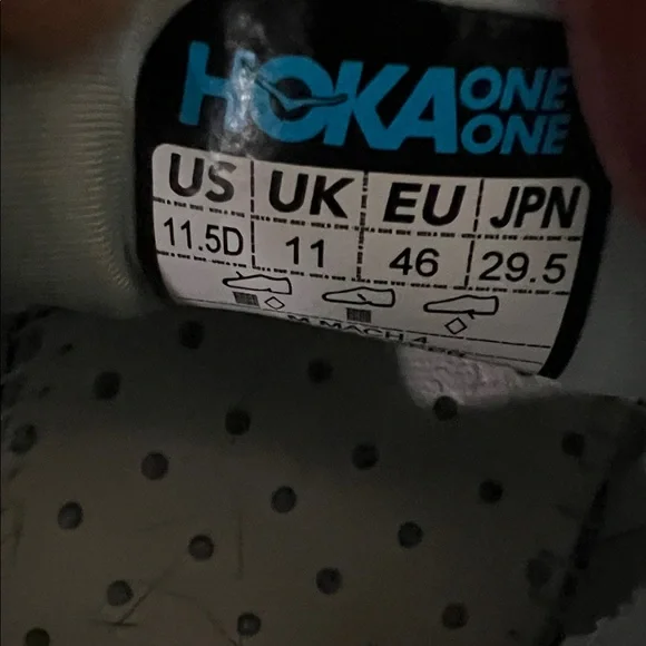 Hoka One One Mach 4 Blue Glass / Evening Primrose Athletic Shoes 11.5D - Picture 6 of 15